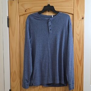 ADAY Men's Heathered Blue Long Sleeve Tee